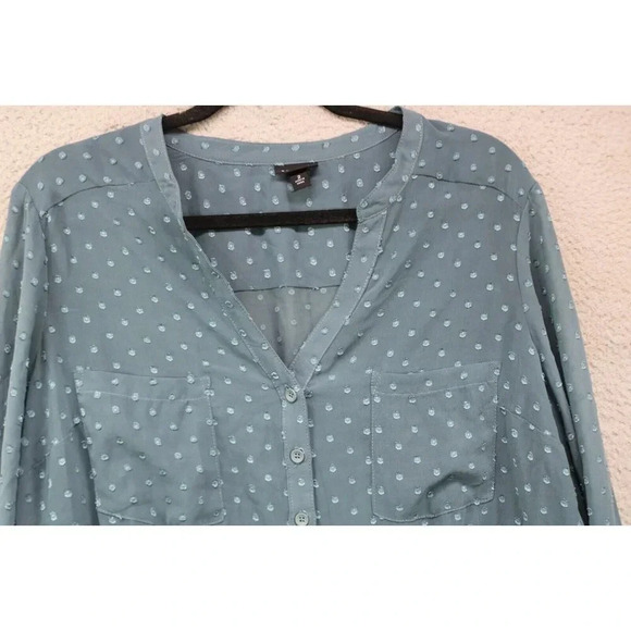 Torrid Semi-Sheer Long Puff Sleeves Tunic-Size 2X-Button Down-Hi-Lo - Picture 2 of 8